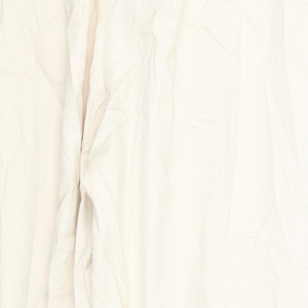 New Look Womens Ivory Cotton Trousers Size 12 L25 in Regular
