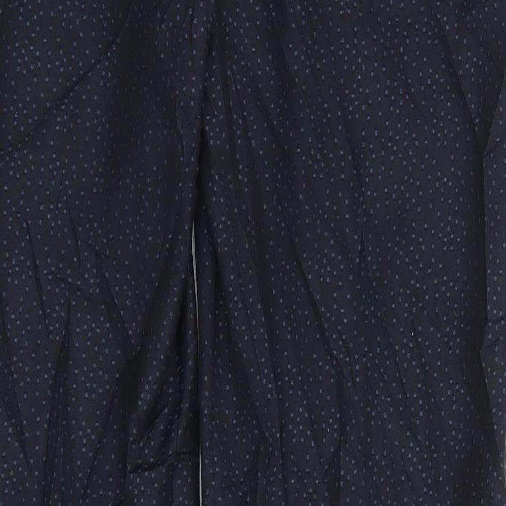 NEXT Womens Blue Polka Dot Polyester Trousers Size 10 L30 in Regular