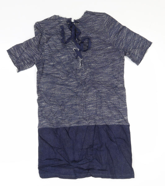 ASOS Womens Blue Cotton Basic T-Shirt Size 8 Round Neck
