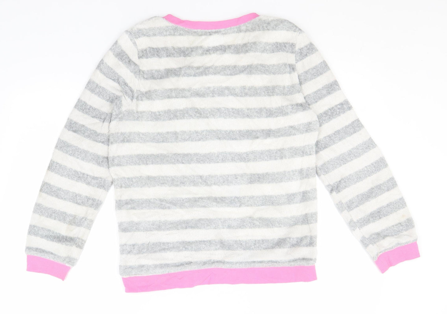 Disney Womens White Round Neck Striped Polyester Pullover Jumper Size 6   - Minnie Mouse