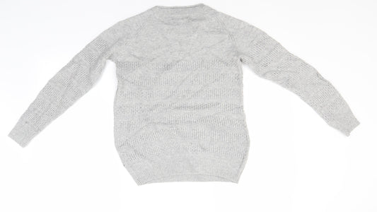 6ixty 8ight Womens Grey Round Neck Acrylic Pullover Jumper Size S