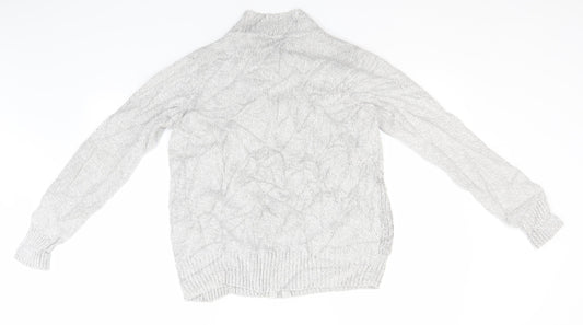 EWM Womens Grey Crew Neck Cotton Full Zip Jumper Size 18