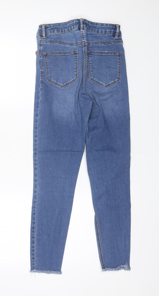 Papaya Womens Blue Cotton Skinny Jeans Size 8 L24 in Regular