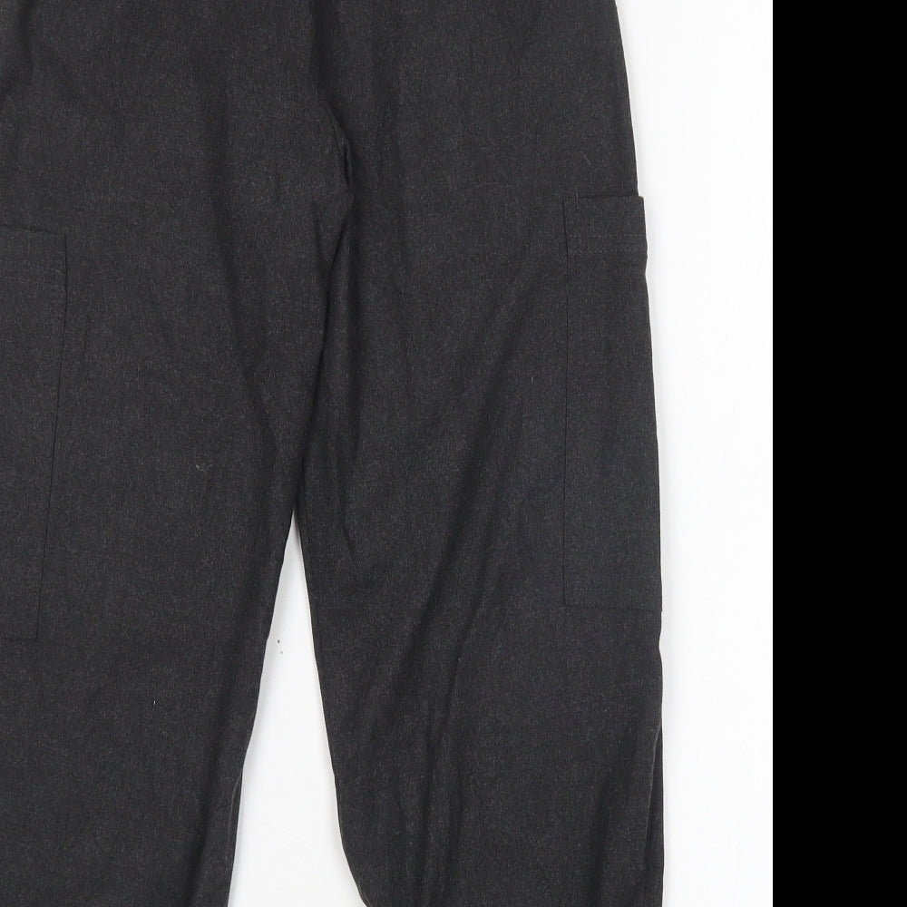 Zara Girls Grey Polyester Cargo Trousers Size 9 Months Regular