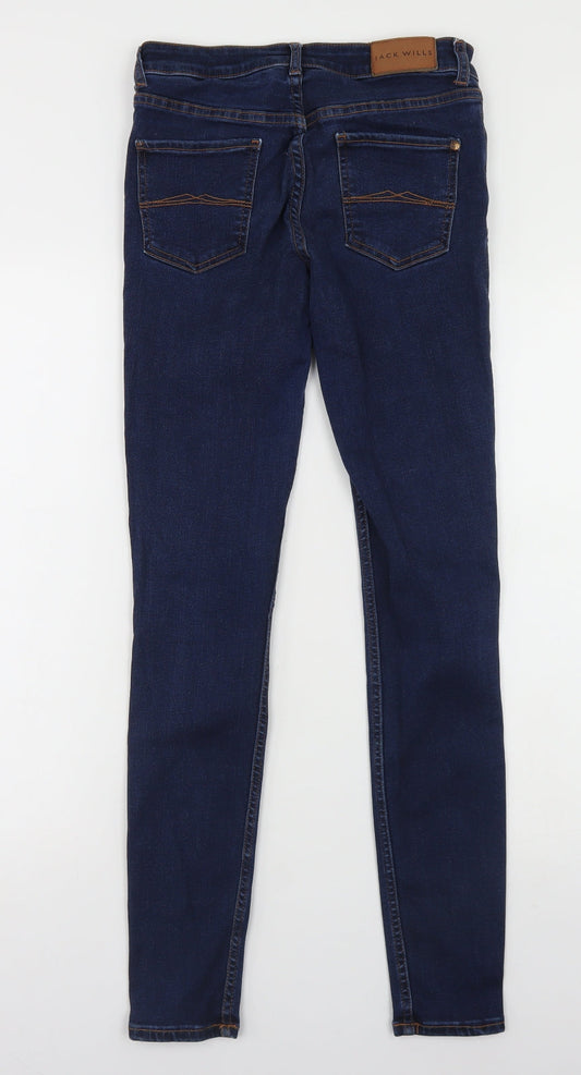 Jack Wills Mens Blue  Cotton Skinny Jeans Size 26 in L28 in Regular