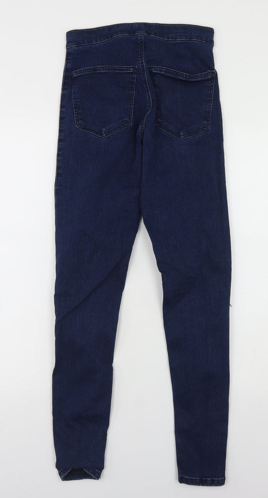 Topshop Womens Blue Cotton Skinny Jeans Size 28 in L26 in Regular