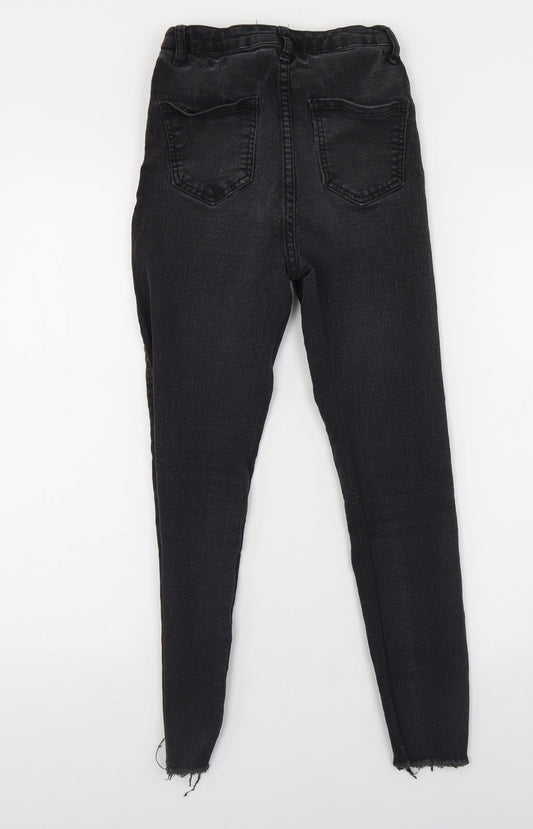 Boohoo Womens Black Cotton Skinny Jeans Size 6 L24 in Regular