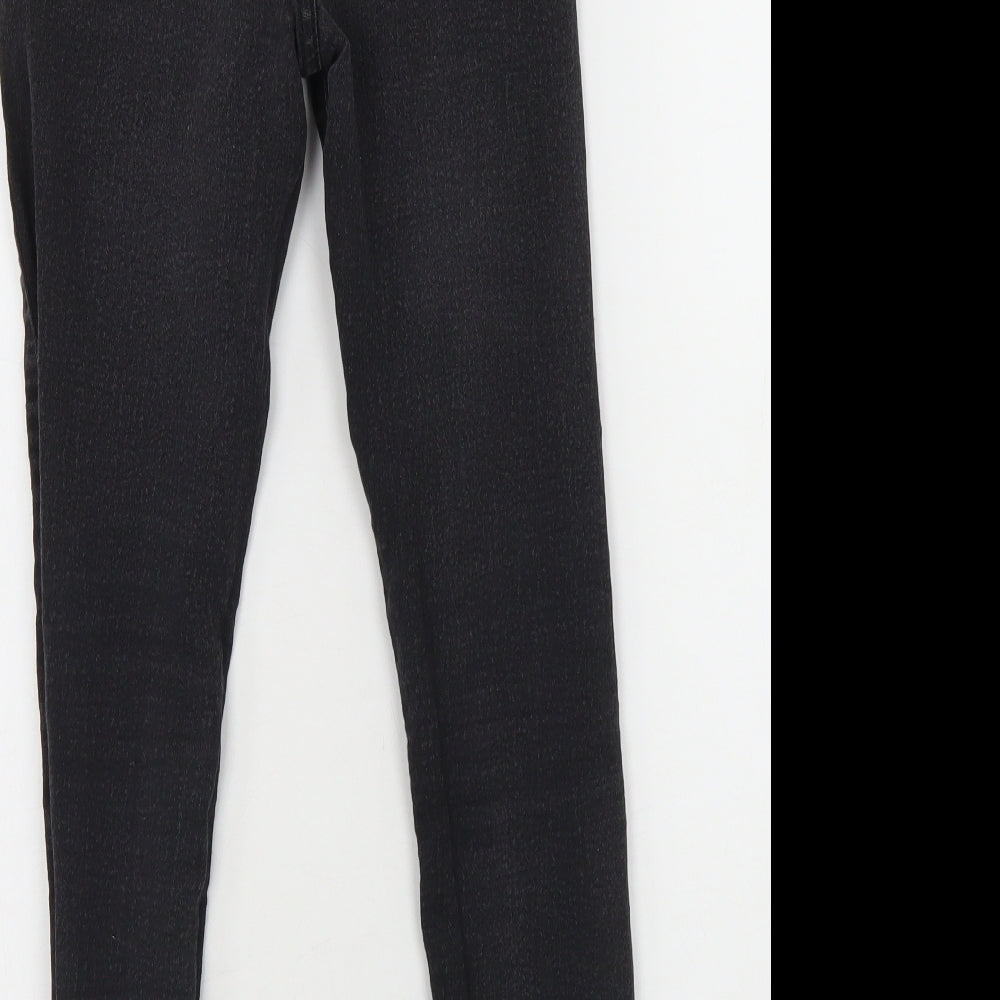 Boohoo Womens Black Cotton Skinny Jeans Size 6 L24 in Regular