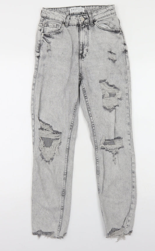 Denim Co Womens Grey Cotton Mom Jeans Size 10 L26 in Regular