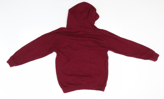 Awdis Girls Pink Cotton Pullover Hoodie Size L - Unspeaable