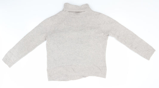 Marks and Spencer Womens Grey Roll Neck Viscose Cardigan Jumper Size 12