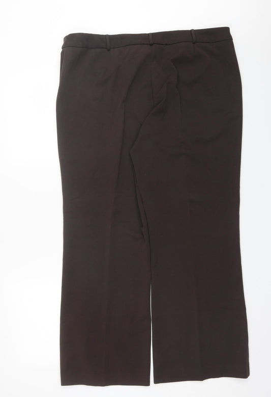 Berkertex Womens Brown Polyester Dress Pants Trousers Size 20 L28 in Regular
