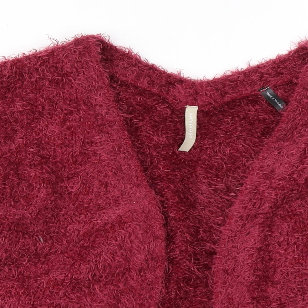 Anthology Womens Pink Round Neck Acrylic Cardigan Jumper Size 14