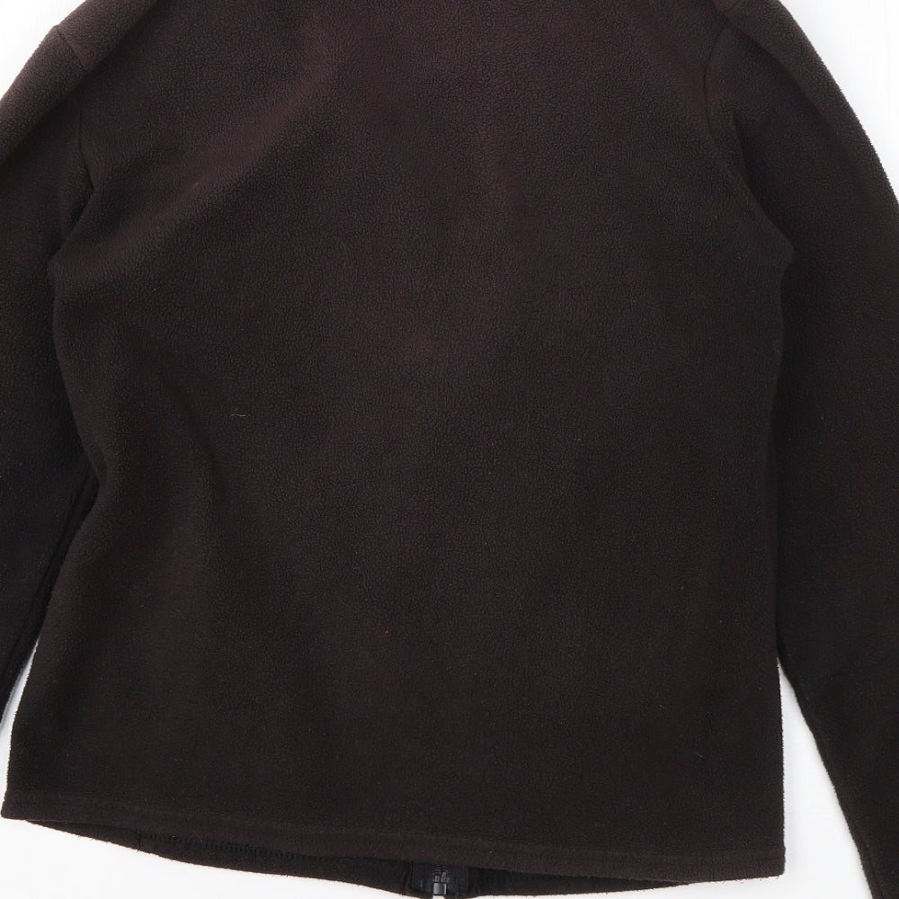 M&S Womens Black High Neck Polyester Full Zip Jumper Size 8