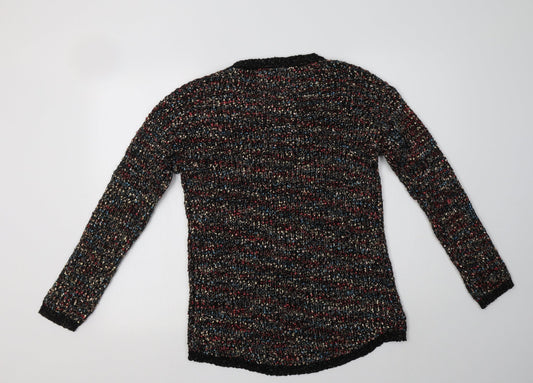 Matalan Womens Multicoloured Crew Neck Acrylic Pullover Jumper Size 10