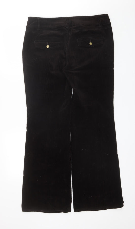Principeles Womens Brown Cotton Trousers Size 14 L32 in Regular