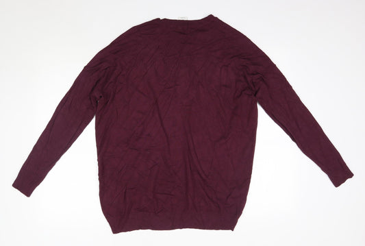 VERO MODA Womens Purple V-Neck Viscose Cardigan Jumper Size XS