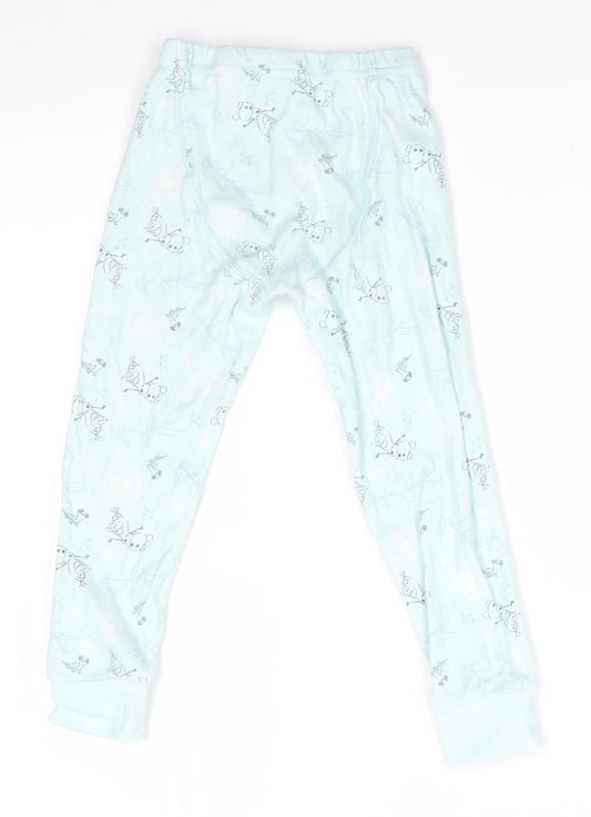 Frozen at George Girls Green Floral Pyjama Pants Size 3-4 Years - Mint green Olaf with leaf print
