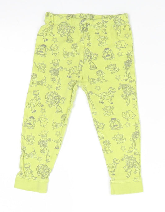 Toy Stroy Boys Green Solid Cotton Pyjama Pants Size 12-18 Months - Toy Story Characters Lime Green