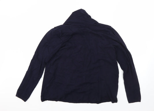 Papaya Womens Blue Round Neck Viscose Cardigan Jumper Size 14