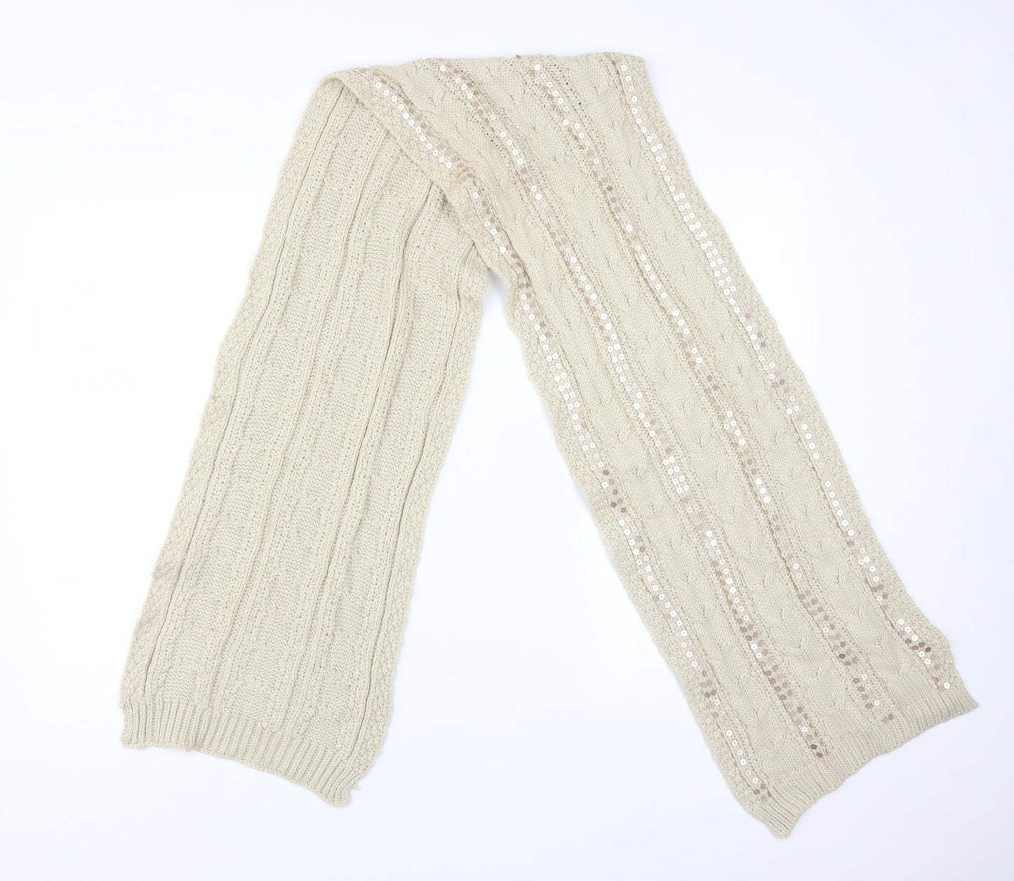 ACCESSORIES Womens Beige Acrylic Scarf