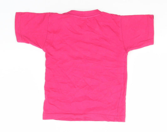 Preworn Girls Pink Cotton Basic T-Shirt Size 4 Years Round Neck - Red Sea, Egypt
