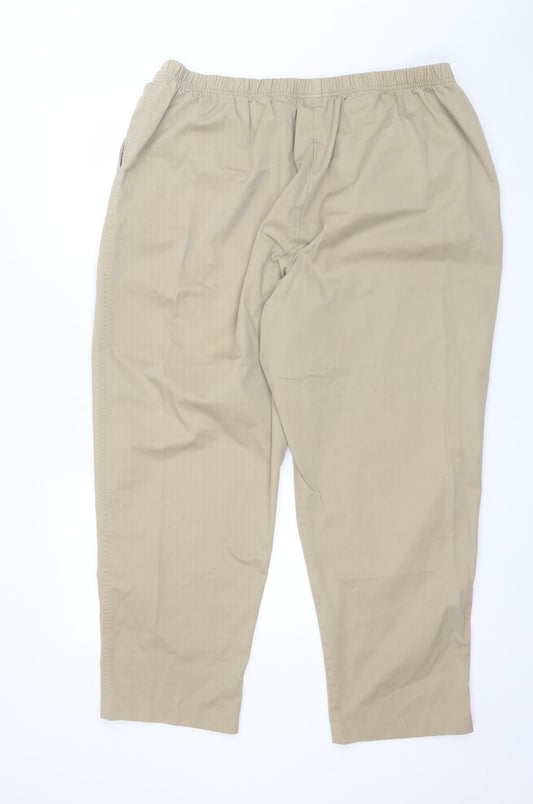 Lands' End Mens Beige Cotton Trousers Size 28 L28 in Regular