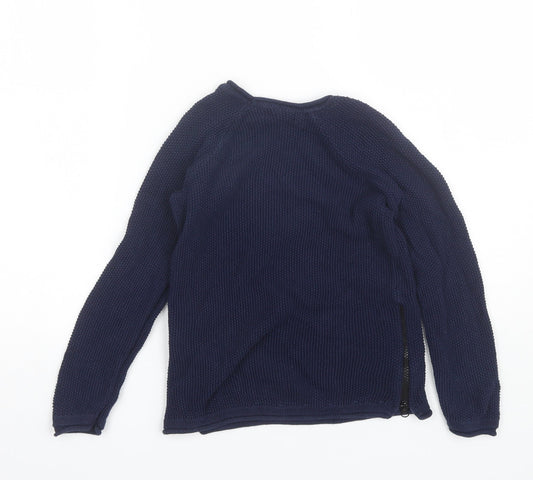 Primark Boys Blue Round Neck Cotton Pullover Jumper Size 7-8 Years