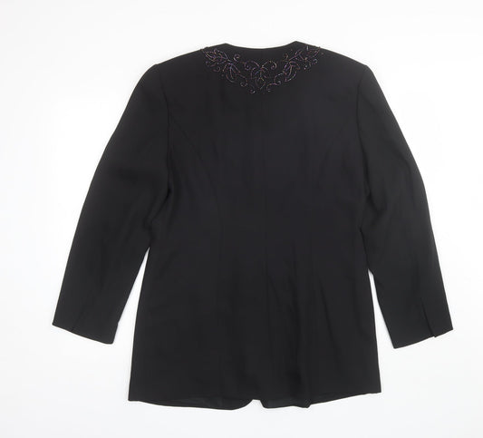 Richards Womens Black Overcoat Jacket Size 16