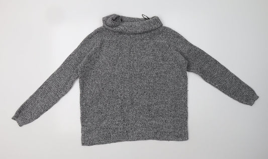 NEXT Womens Grey Roll Neck Cotton Pullover Jumper Size S