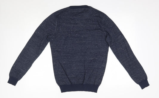 NEXT Mens Blue Round Neck Cotton Pullover Jumper Size S