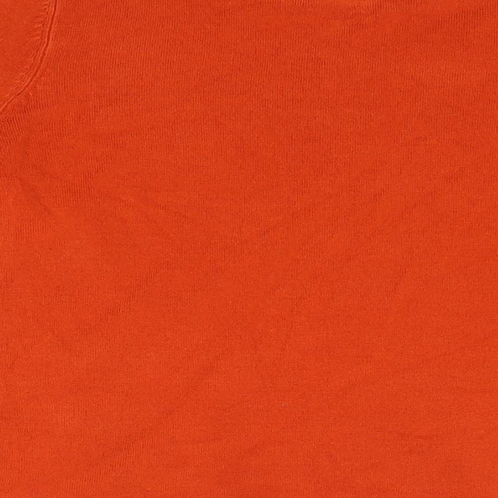 Bonmarché Womens Orange Round Neck Acrylic Pullover Jumper Size 14