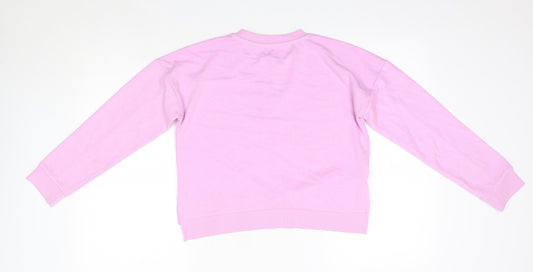 Primark Girls Purple Round Neck Cotton Pullover Jumper Size 10-11 Years