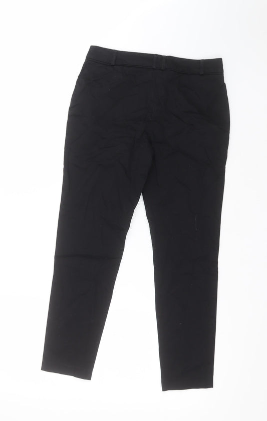 Dorothy Perkins Womens Black Cotton Dress Pants Trousers Size 8 L25 in Regular