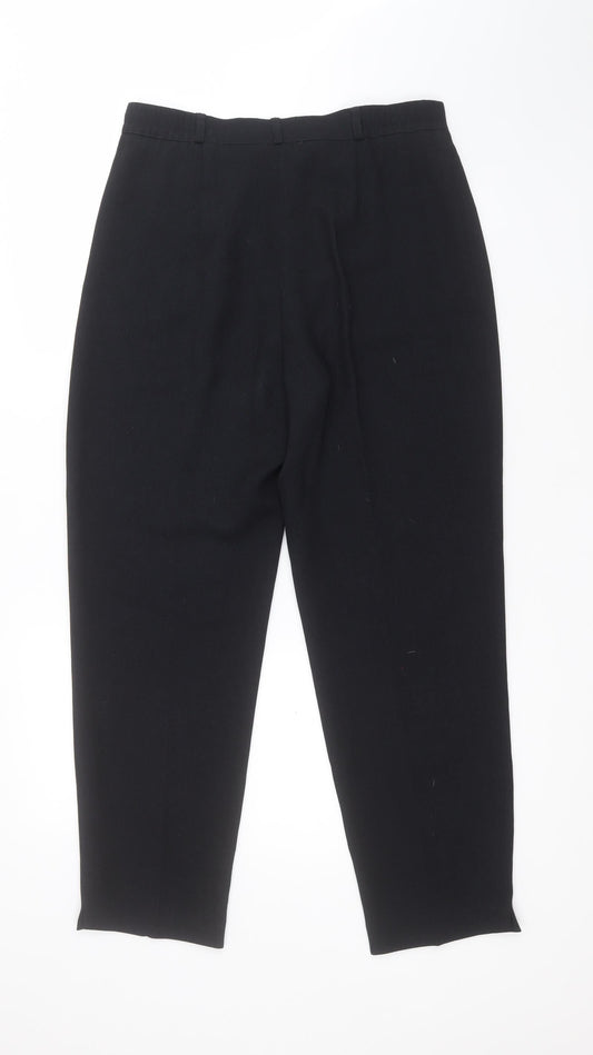 Gerry Weber Womens Black Polyester Trousers Size 14 L28 in Regular
