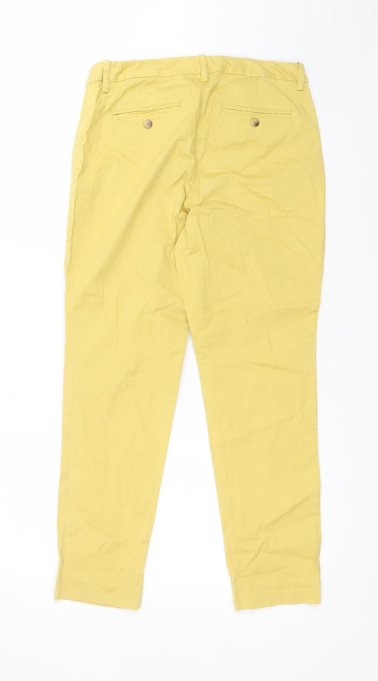 Gap Womens Yellow Cotton Chino Trousers Size 6 L26 in Regular