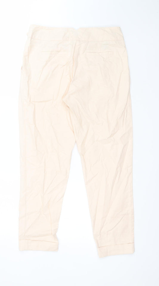 Topshop Womens Pink Cotton Carrot Trousers Size 10 L27 in Regular