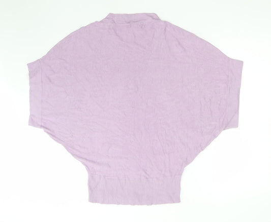 Amisu Womens Purple Basic T-Shirt Size S Round Neck