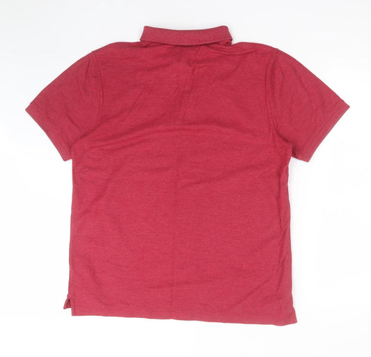Easy Mens Red Cotton Polo Size L Collared