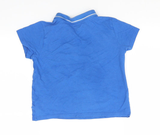 F&F Boys Blue Cotton Basic Polo Size 6-7 Years Collared