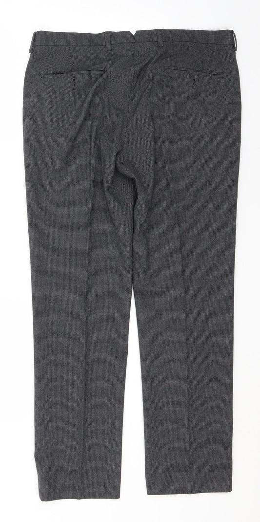 Cedar Wood State Mens Grey Houndstooth Polyester Trousers Size 34 in L27 in Slim