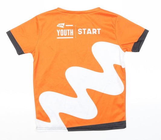 Preworn Boys Orange Polyester Basic T-Shirt Size 6 Years Round Neck - Youth Start