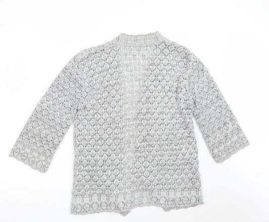 CHIC Womens Grey V-Neck Cotton Wrap Jumper Size L