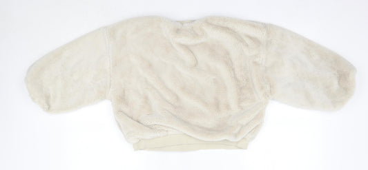 Zara Girls Ivory Round Neck Polyester Pullover Jumper Size 11-12 Years
