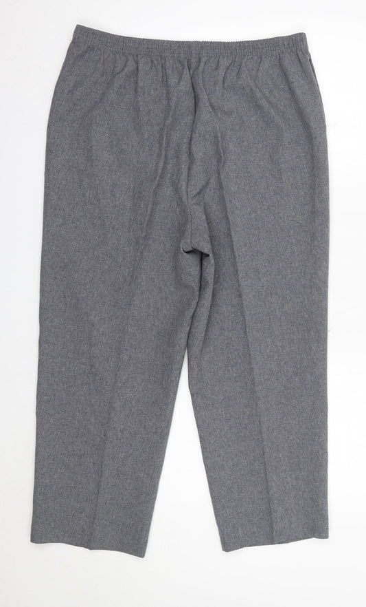BM Womens Grey Polyester Dress Pants Trousers Size 14 L24 in Regular