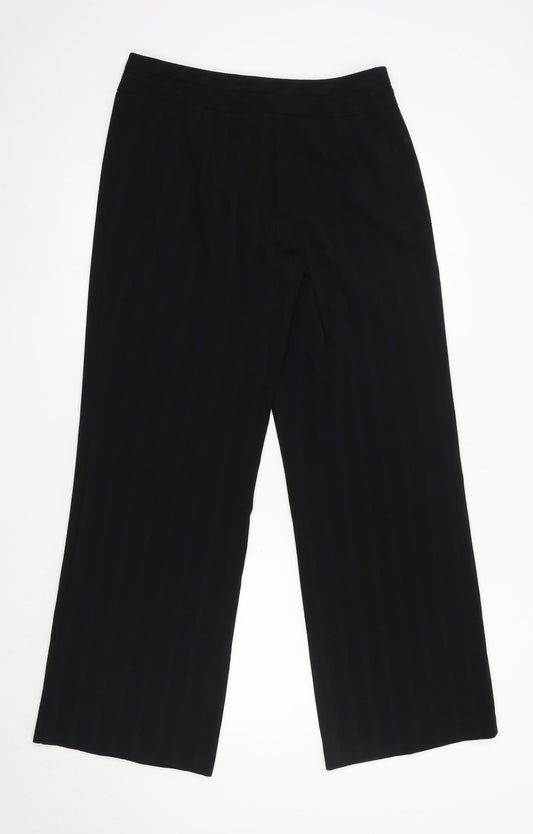 M&S Womens Black Polyester Dress Pants Trousers Size 12 L31 in Regular