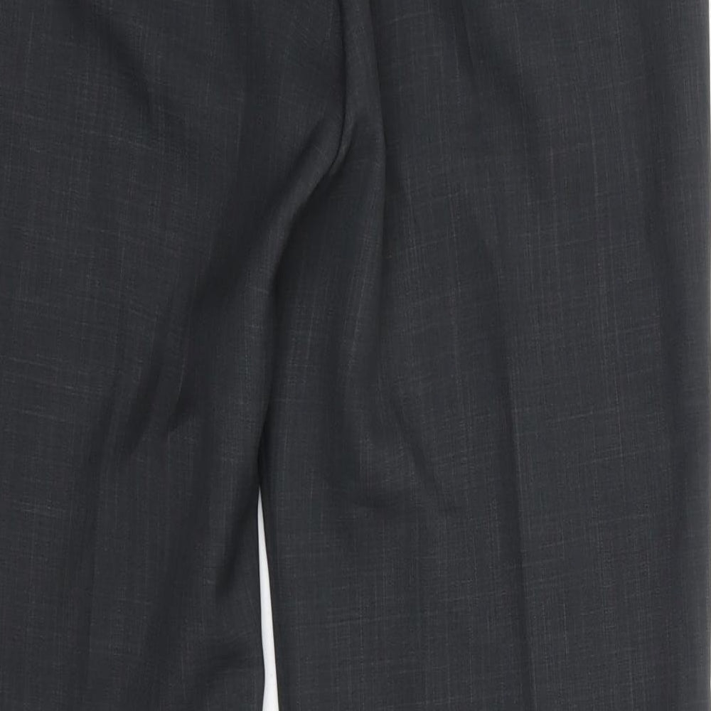 M&S Womens Grey Polyester Dress Pants Trousers Size 12 L27 in Regular - Short