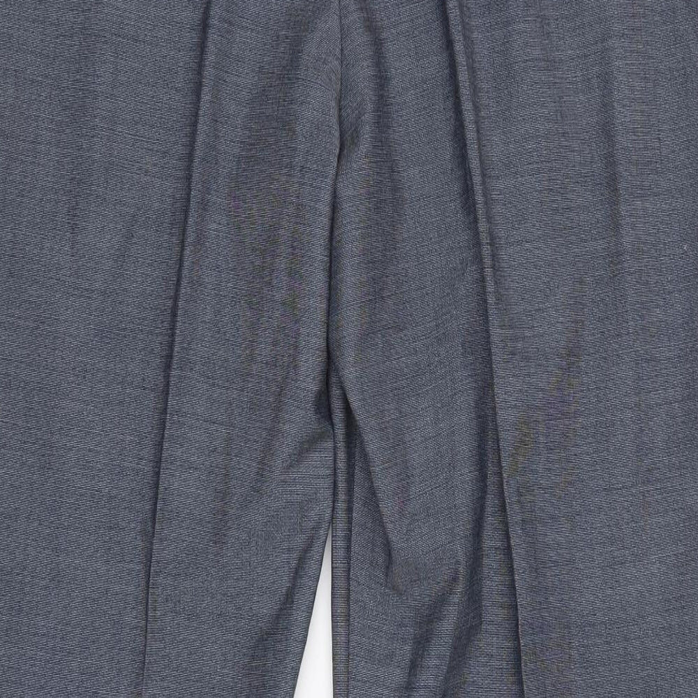 M&S Womens Blue Polyester Dress Pants Trousers Size 16 L27 in Regular - Short