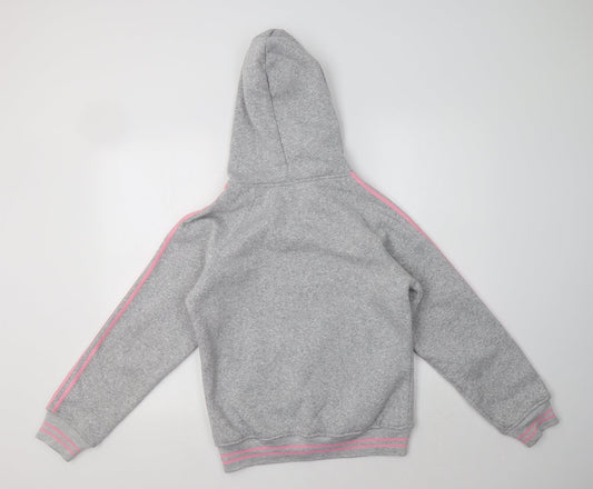 Euro Souvenir Womens Grey Striped Polyester Full Zip Hoodie Size M - Paris