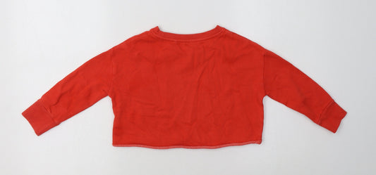 NEXT Girls Red Polyester Pullover Sweatshirt Size 4 Years - Star